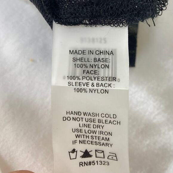 Vince Camuto Black sequin top, New mesh sequin fringe flutter sleeve top - Picture 7 of 8